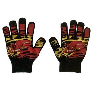 Disney Pixar Cars Knit Youth Gloves Black Red Yellow Boys